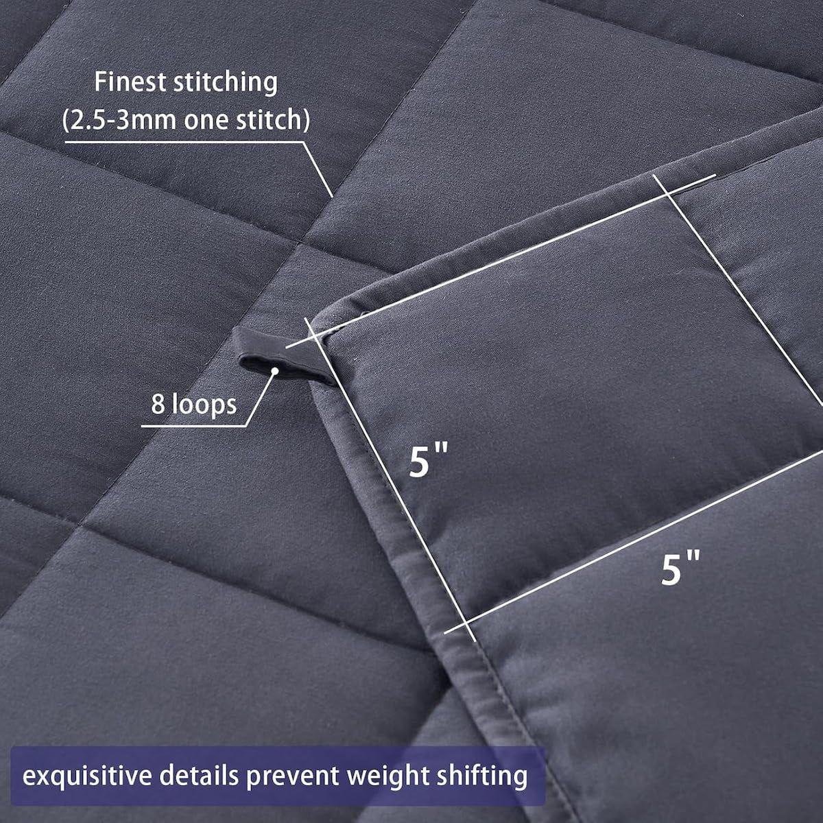 Weighted Blanket Comfortable Weighted Blankets with Glass Beads,10 Lbs, 40"X60", Twin Size, Grey, Cooling Weighted Blankets for Adults All-Season